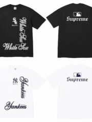 【預售】Sup x MLB FW25 WEEK17 Team Tee NY 草寫字母後背圖像短袖T恤 黑/白