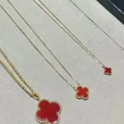 VCA 梵克雅* Alhambra 四葉草 貝母 瑪瑙 孔雀石 雷射 項鍊掛飾 V金