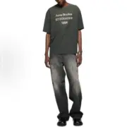 【預售】Acne Studios 25SS 水洗做舊經典logo 素面簡約 圓領純棉短袖T恤 褪色黑