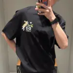 【現貨】【全套包裝】LOWE x Suna Fujita 25SS 聯名 兔子月兔刺繡logo 短袖T恤 黑色