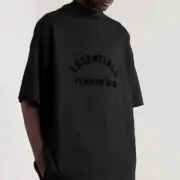 23SS FOG ESSENTIALS 副線 膠標 短袖T恤 FEAR OF GOD 玄青黑 圓弧字母