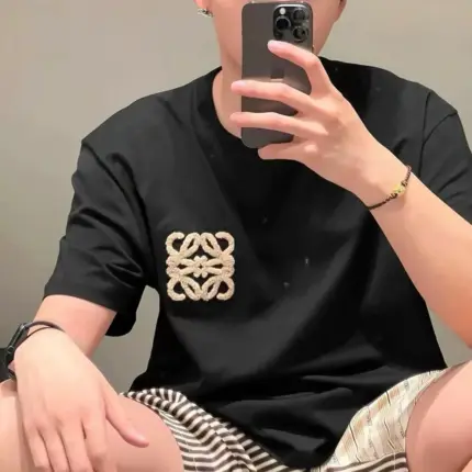 LOWE 24SS Anagram T-shirt 經典幾何logo毛巾刺繡印花 短袖T恤