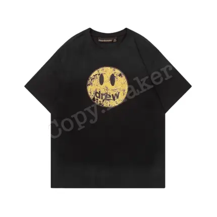 DREW HOUSE Mascot Faded Black 做舊 開裂 水洗黑 笑臉 短袖 T恤