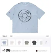 【預售】Acne Studios 24FW 水洗做舊破壞 大logo 純棉短袖T恤 天藍淺藍