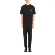 PRA 24SS Re-Nylon and jersey T-shirt 再生尼龍 拼接口袋 三角標鐵牌 短袖T恤
