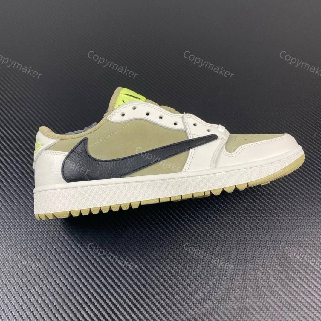 【現貨】Travis Scott x Air Jordan 1 Low Golf 聯名 麂皮鴛鴦 白橄欖綠 倒鉤6.0 AJ1