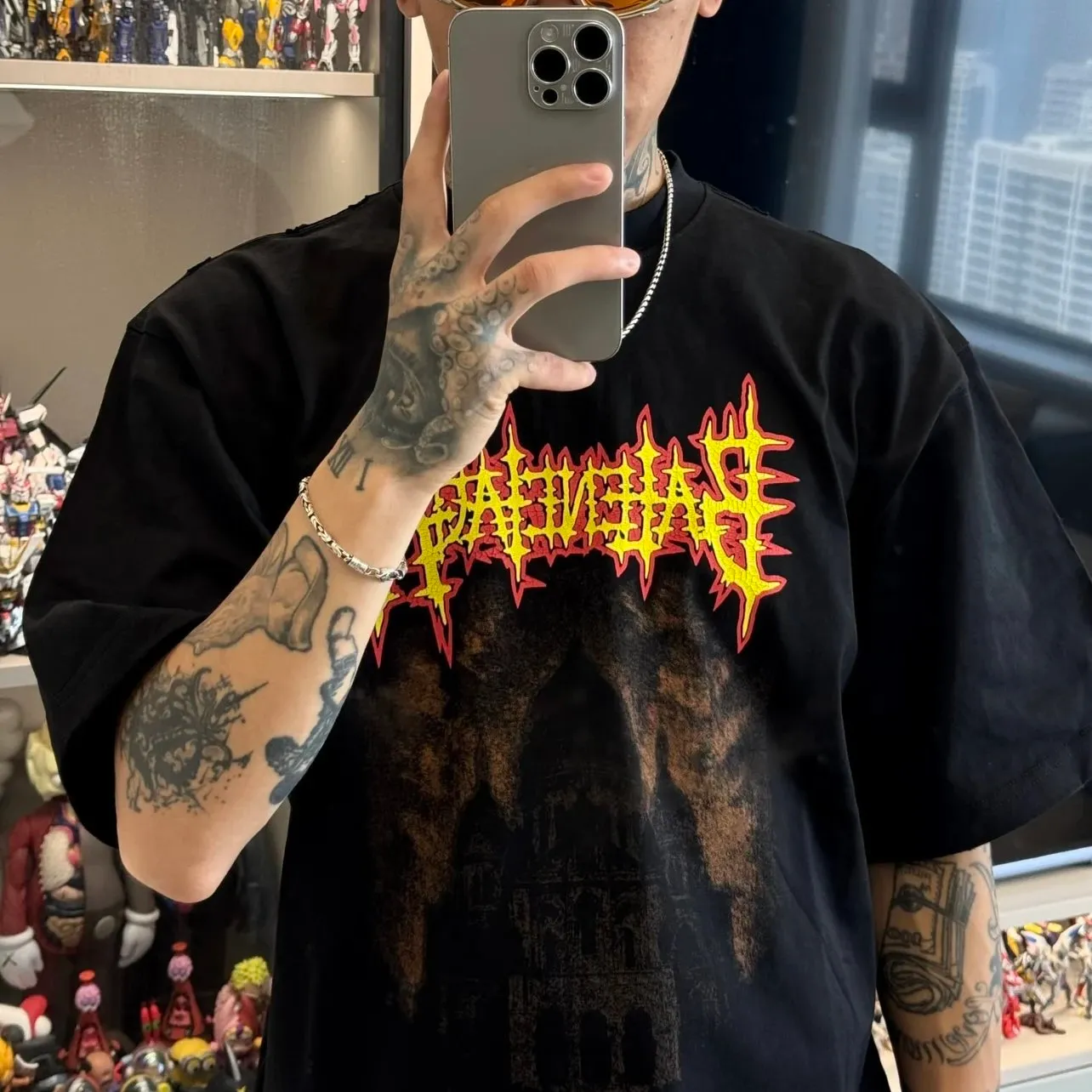【預售】巴黎 BLC 26SS SACRE-COEUR T-shirt 殿堂城堡 開裂印花 短袖T恤 黑色