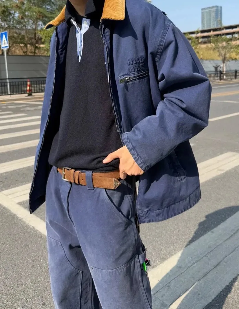 【現貨】【過驗】PRA 25FW 三角標 麂皮頭層牛皮 美拉德色系KF原廠三角牌皮帶腰帶