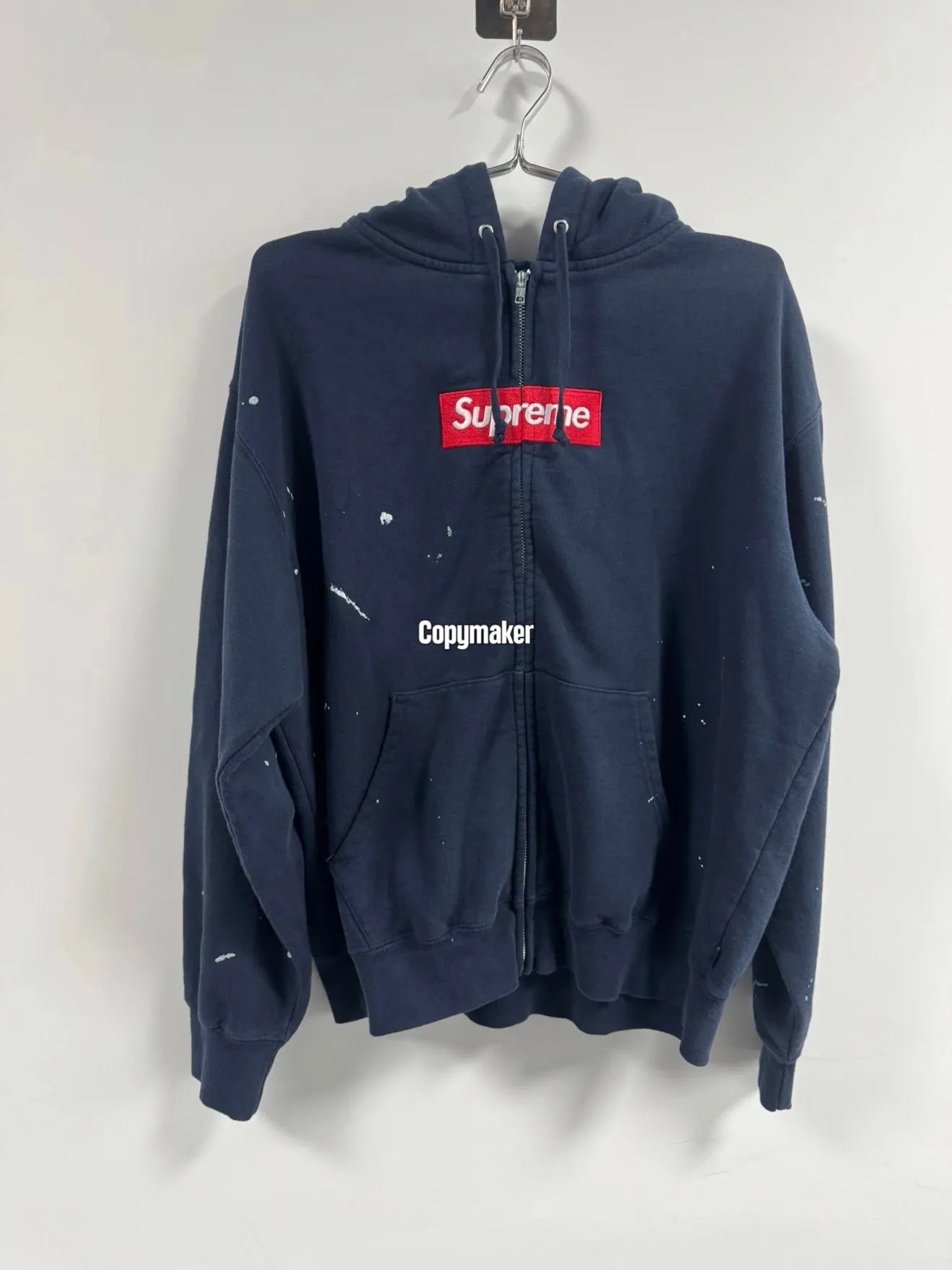 【618新品】Sup x MM6 Maison Margiela SS26 聯名 BoxLogo 拉鍊夾克連帽外套 黑色/深藍