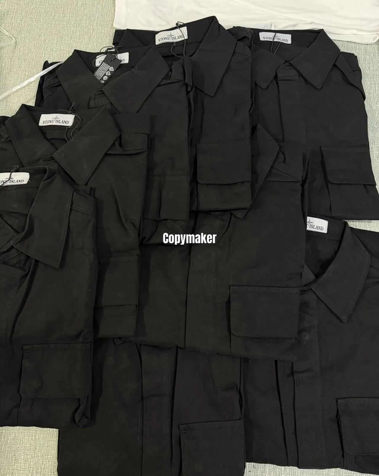 【現貨】STONE ISLAND 26SS 石頭島 純棉梭織袖章 工裝短袖襯衫T恤短袖夾克 黑色