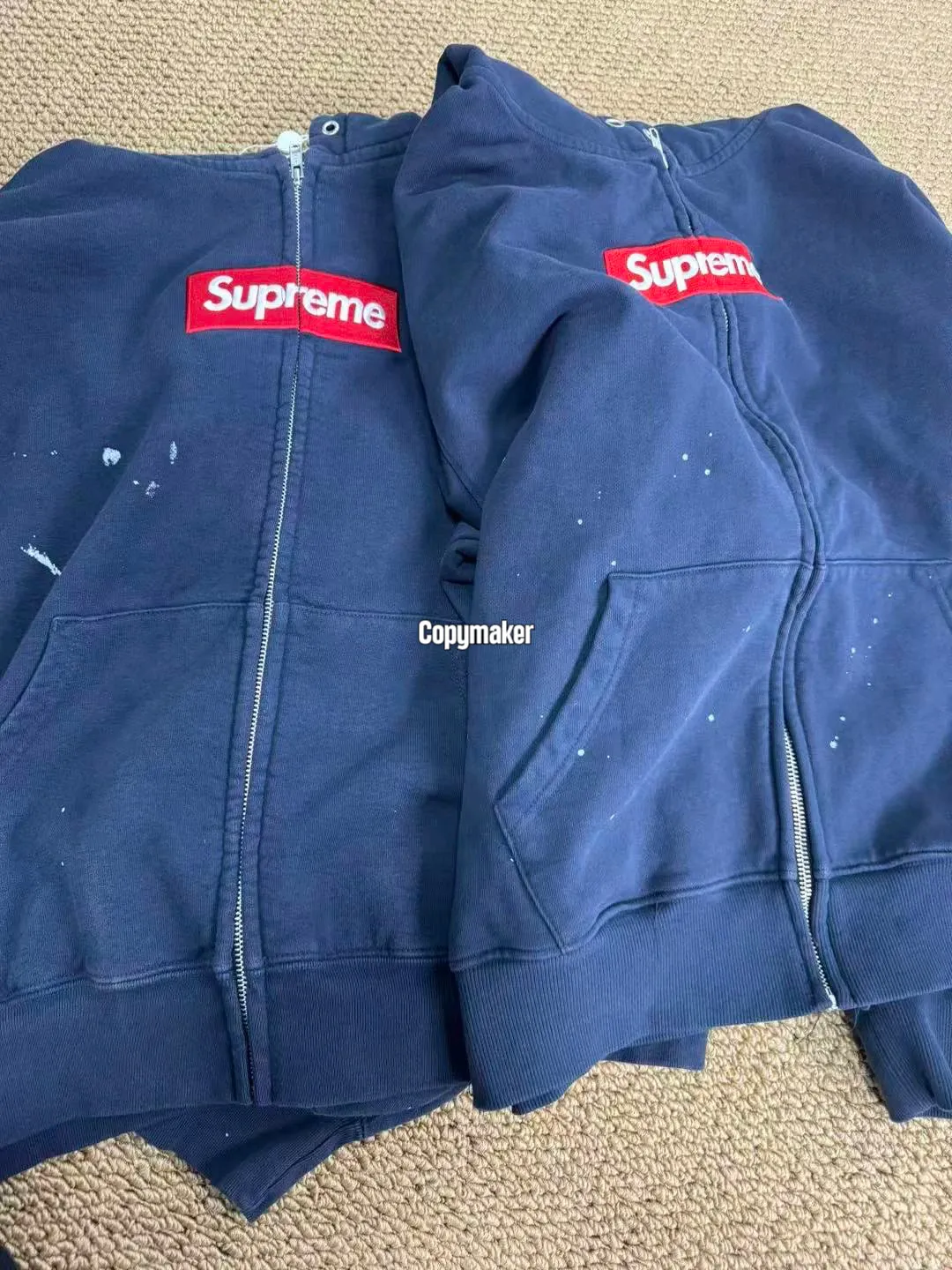 【618新品】Sup x MM6 Maison Margiela SS26 聯名 BoxLogo 拉鍊夾克連帽外套 黑色/深藍