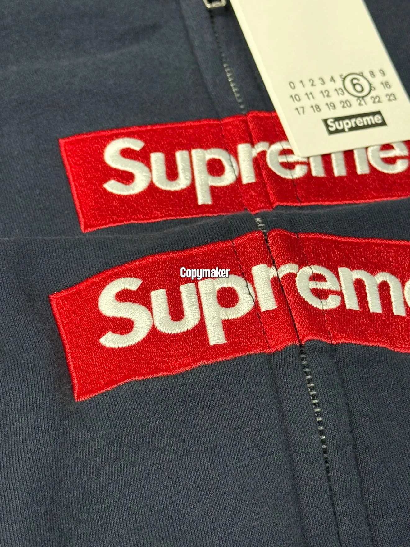 【618新品】Sup x MM6 Maison Margiela SS26 聯名 BoxLogo 拉鍊夾克連帽外套 黑色/深藍