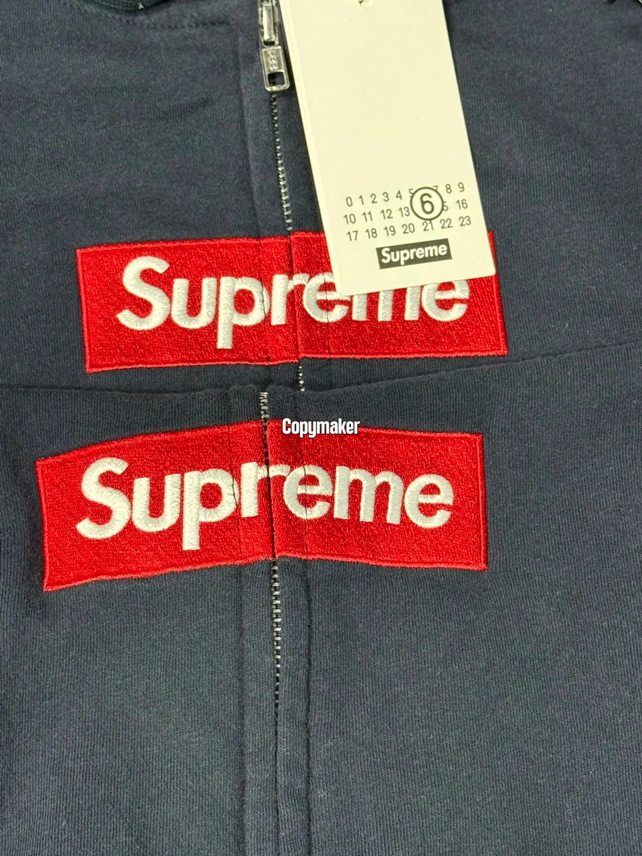 【618新品】Sup x MM6 Maison Margiela SS26 聯名 BoxLogo 拉鍊夾克連帽外套 黑色/深藍