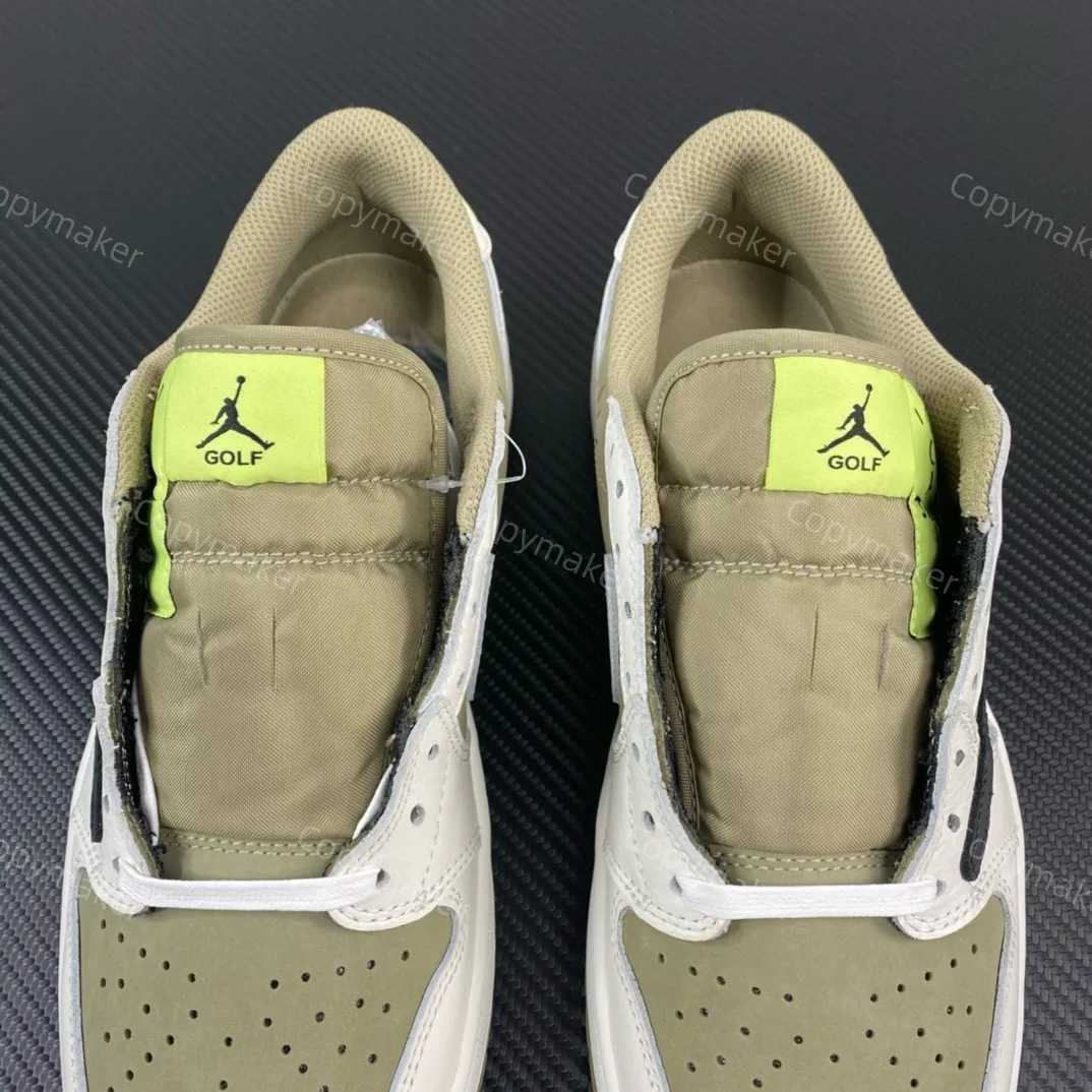 【現貨】Travis Scott x Air Jordan 1 Low Golf 聯名 麂皮鴛鴦 白橄欖綠 倒鉤6.0 AJ1