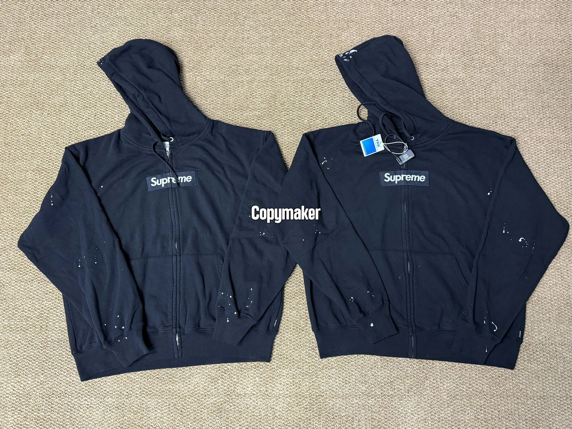 【618新品】Sup x MM6 Maison Margiela SS26 聯名 BoxLogo 拉鍊夾克連帽外套 黑色/深藍