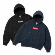 【618新品】Sup x MM6 Maison Margiela SS26 聯名 BoxLogo 拉鍊夾克連帽外套 黑色/深藍