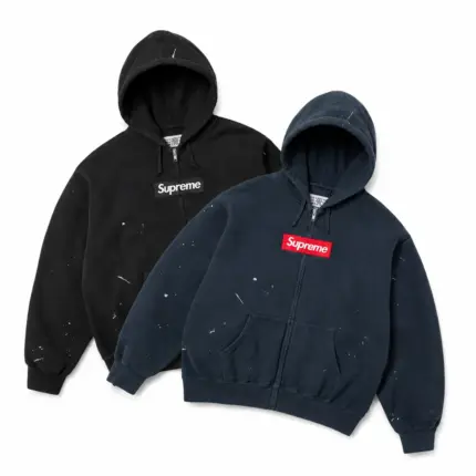 【618新品】Sup x MM6 Maison Margiela SS26 聯名 BoxLogo 拉鍊夾克連帽外套 黑色/深藍