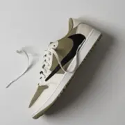 【現貨】Travis Scott x Air Jordan 1 Low Golf 聯名 麂皮鴛鴦 白橄欖綠 倒鉤6.0 AJ1：圖片 2