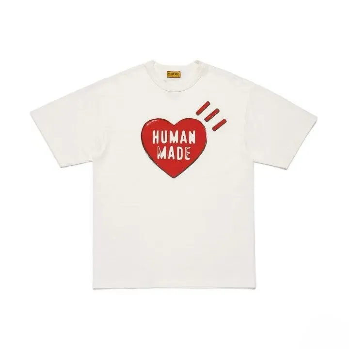 【預售】Human Made x KAWS 26SS 胸前愛心印花 竹節棉 短袖T恤 黑/白