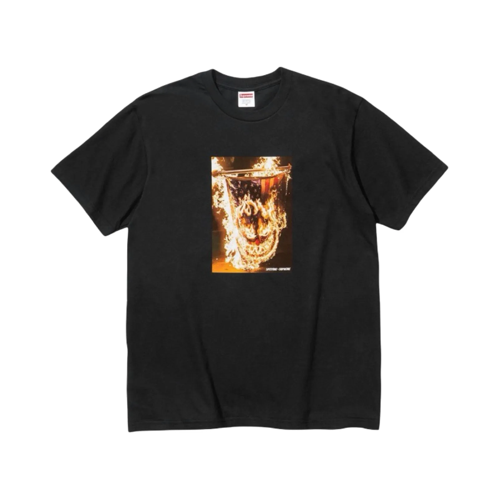 【預售】Sup Spitfire 聯名款 SS26 WEEK17 Flag Tee 笑臉火焰燃燒美國國旗 短袖T恤 黑/白