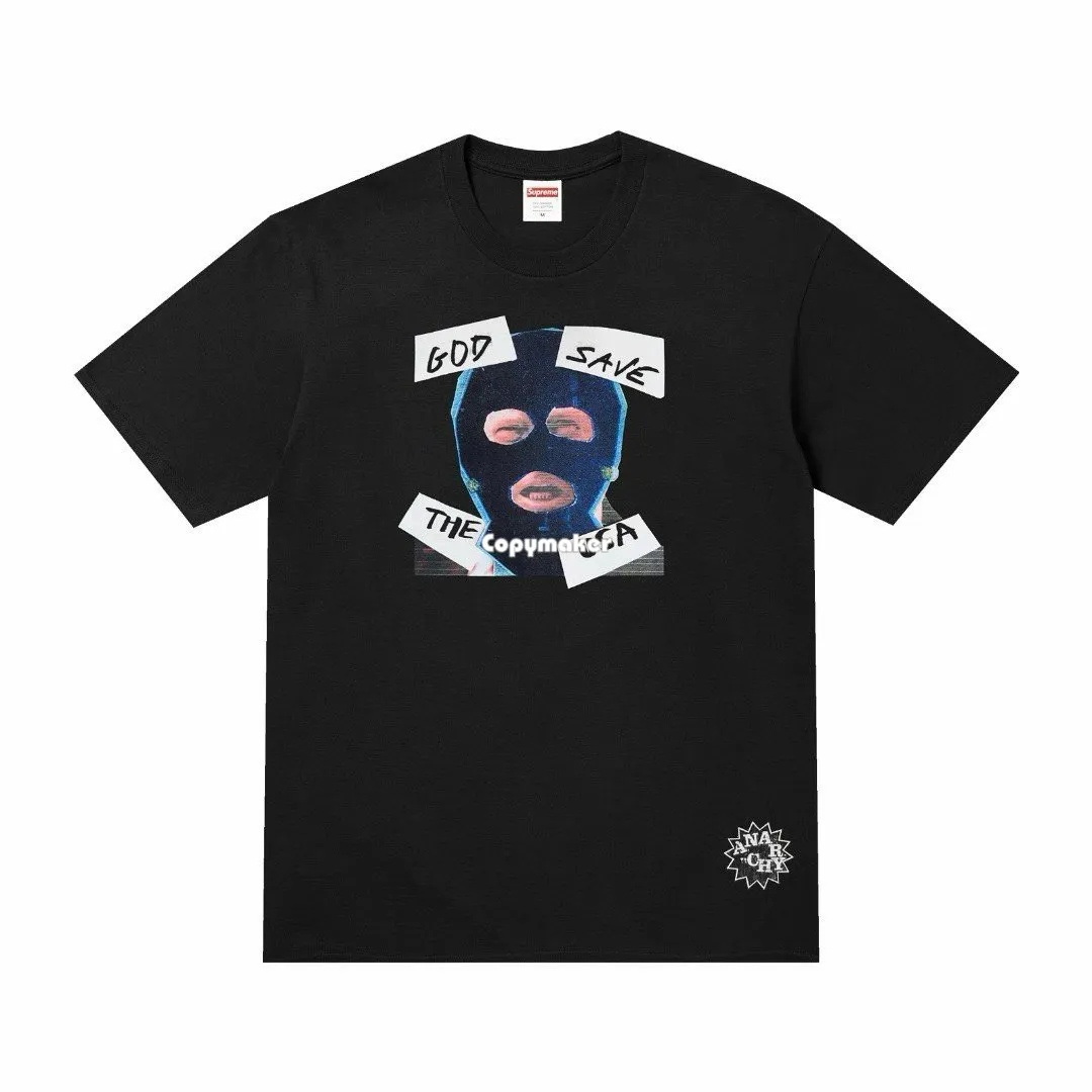 【預售】Sup SS26 WEEK7 God Save Us Tee 蒙面人圖像 短袖T恤 黑/白