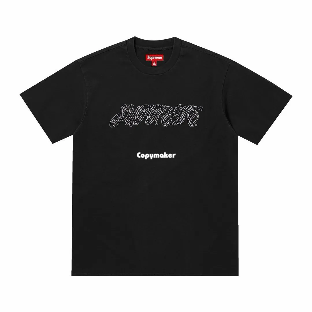 【預售】Sup SS26 WEEK8 Raised Script S/S Top 草寫logo刺繡 短袖T恤 黑/白