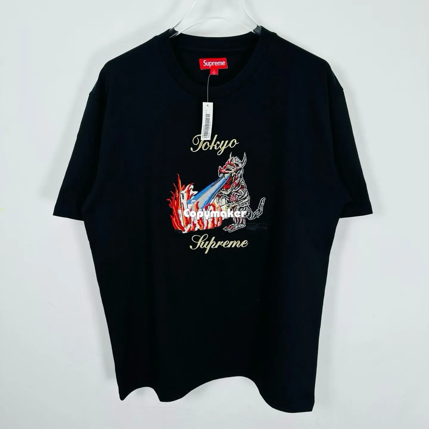 【預售】Sup SS26 WEEK7 Monster S/S Top 東京噴火怪獸酷斯拉刺繡印花 短袖T恤 黑/白