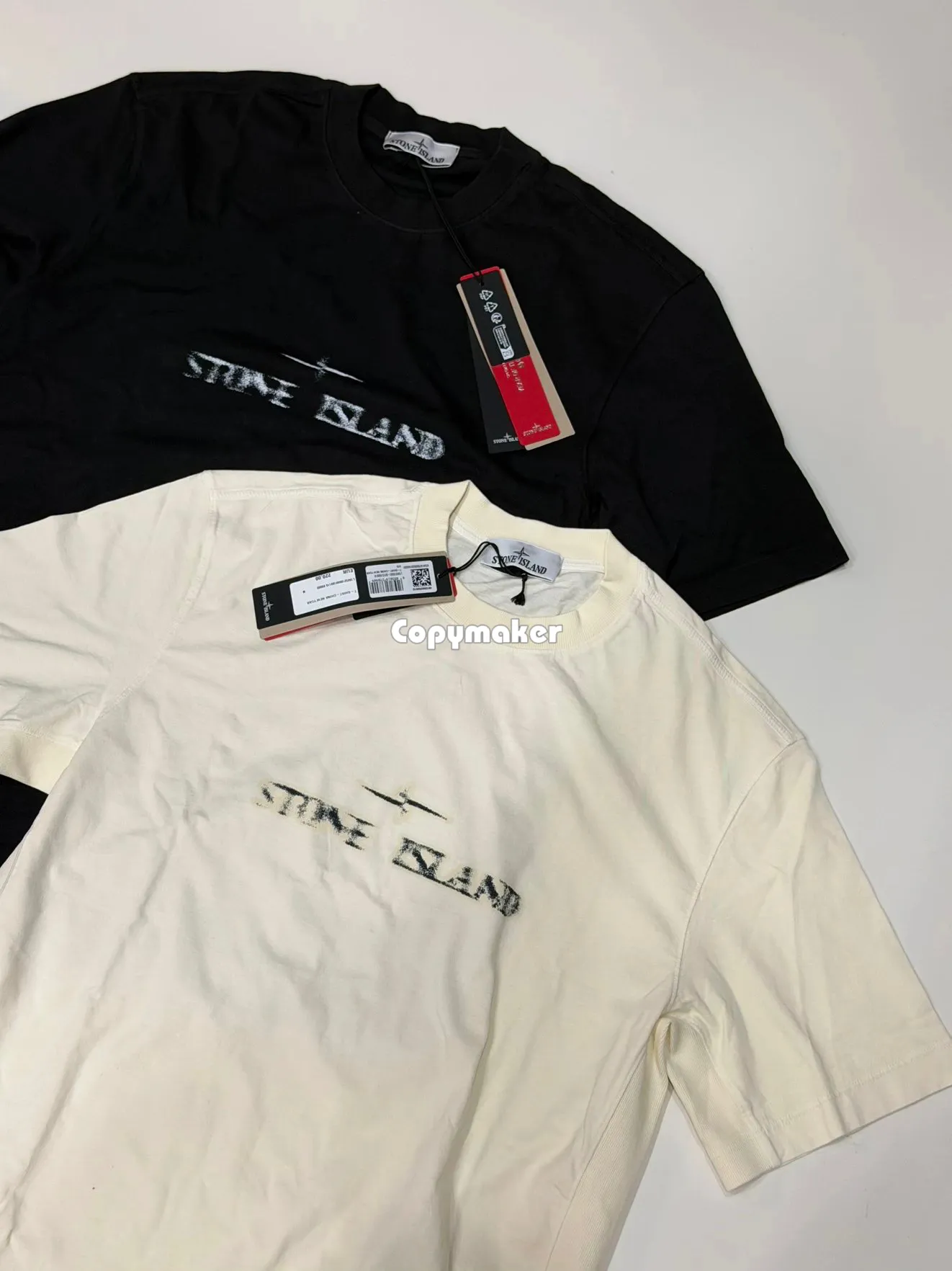 【預售】【過驗】STONE ISLAND 26SS 石頭島 馬年限定 模糊字母logo 短袖T恤短袖 黑色/米色