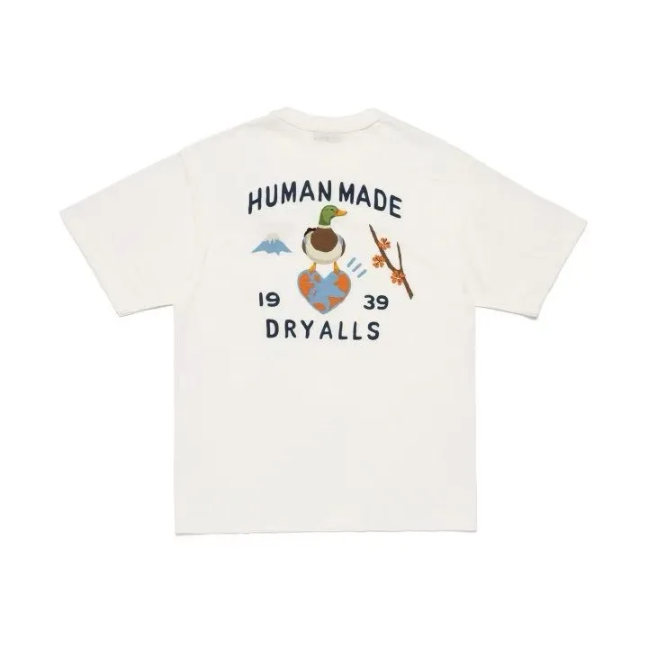 【預售】Human Made 26SS 胸前愛心 後背鴨子字母印花 竹節棉 短袖T恤 黑/白