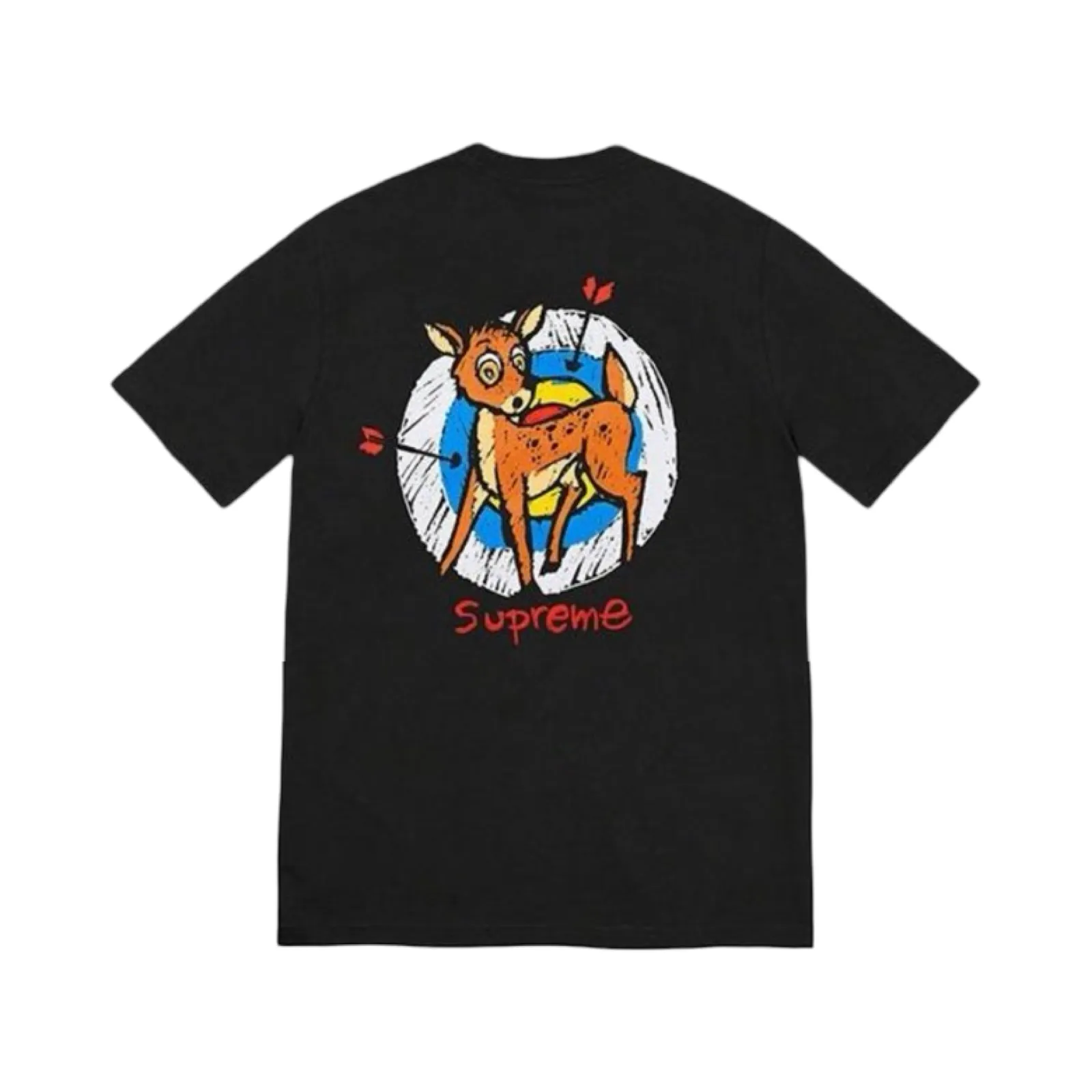 【預售】Sup SS22 WEEK 1 Deer Tee 小鹿斑比箭靶卡通 圖像印花 短袖T恤 黑/白