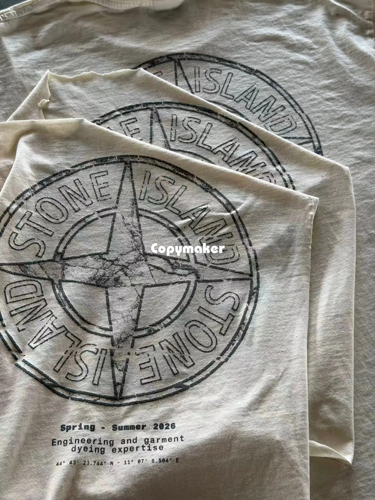 【預售】【過驗】STONE ISLAND 26SS 石頭島 胸口小字後背大羅盤印花 短袖T恤短袖 黑色/米色