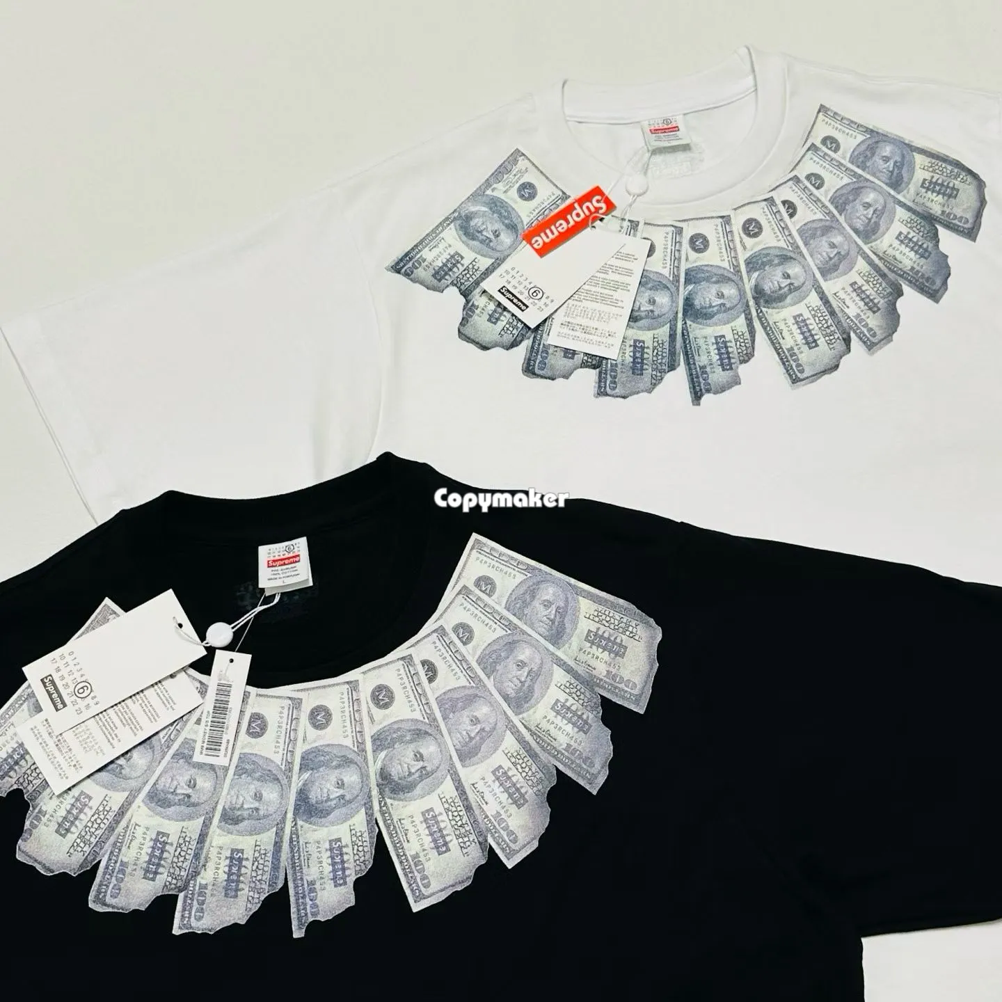 【預售】Sup × MM6 Maison Margiela SS26 WEEK4 聯名款 美金鈔票短袖T恤 黑/白 馬吉拉