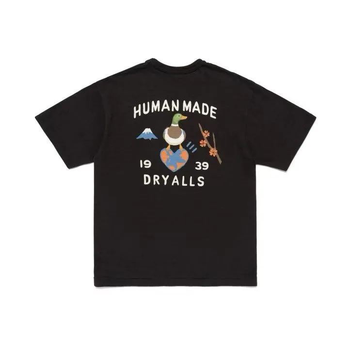 【預售】Human Made 26SS 胸前愛心 後背鴨子字母印花 竹節棉 短袖T恤 黑/白