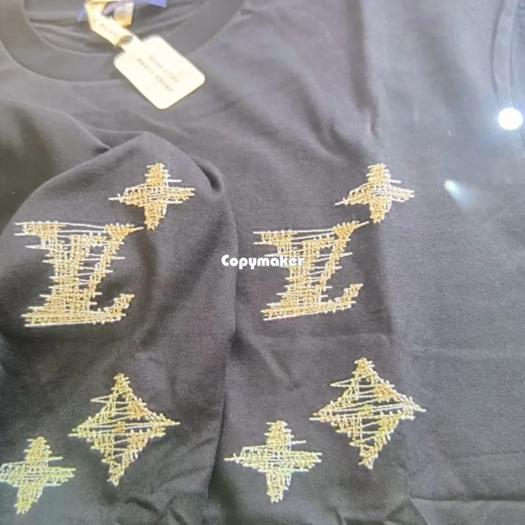 【預售】【過驗】1V 26FW Monogram 老花刺繡logo 重磅簡約素色 短袖 T恤 黑色