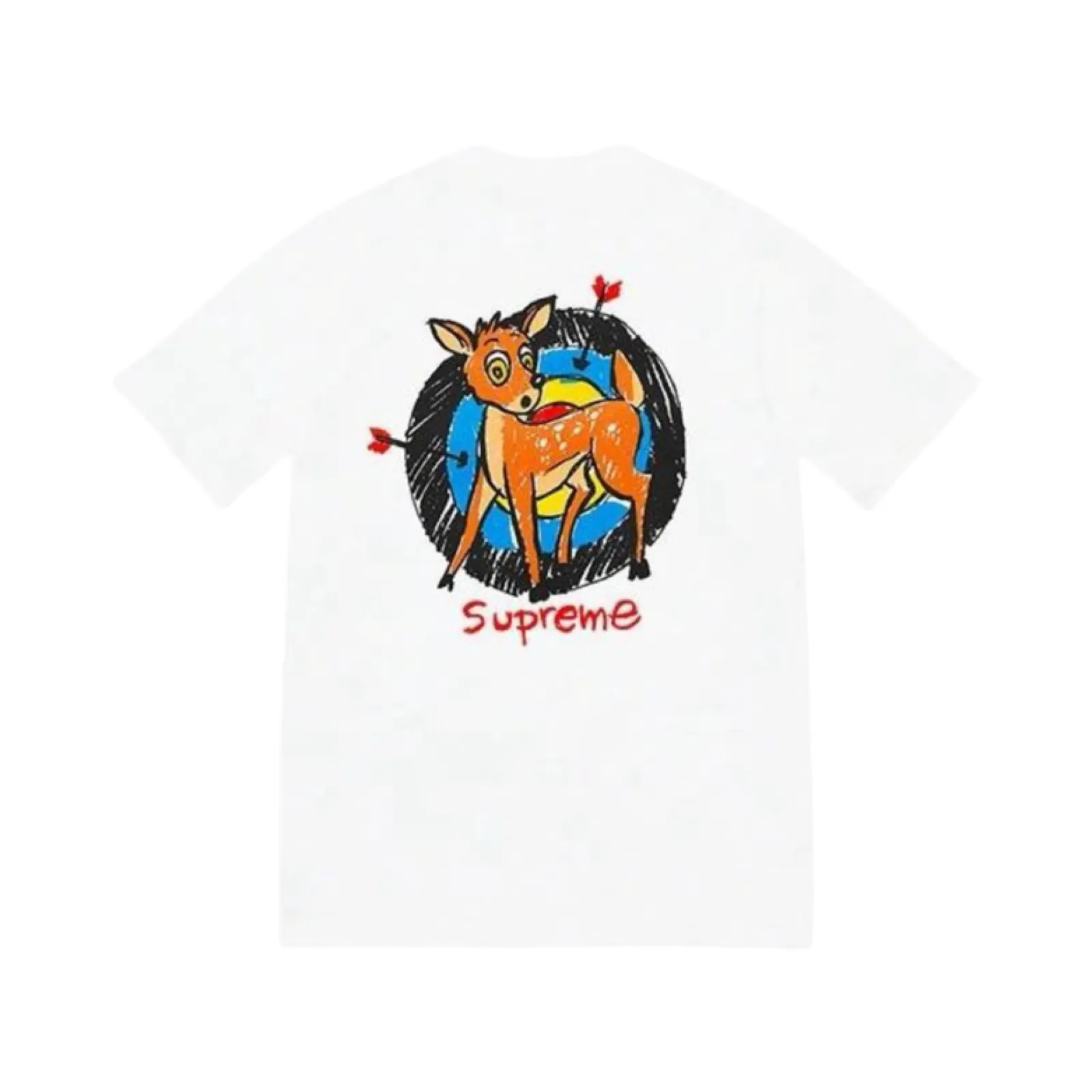 【預售】Sup SS22 WEEK 1 Deer Tee 小鹿斑比箭靶卡通 圖像印花 短袖T恤 黑/白