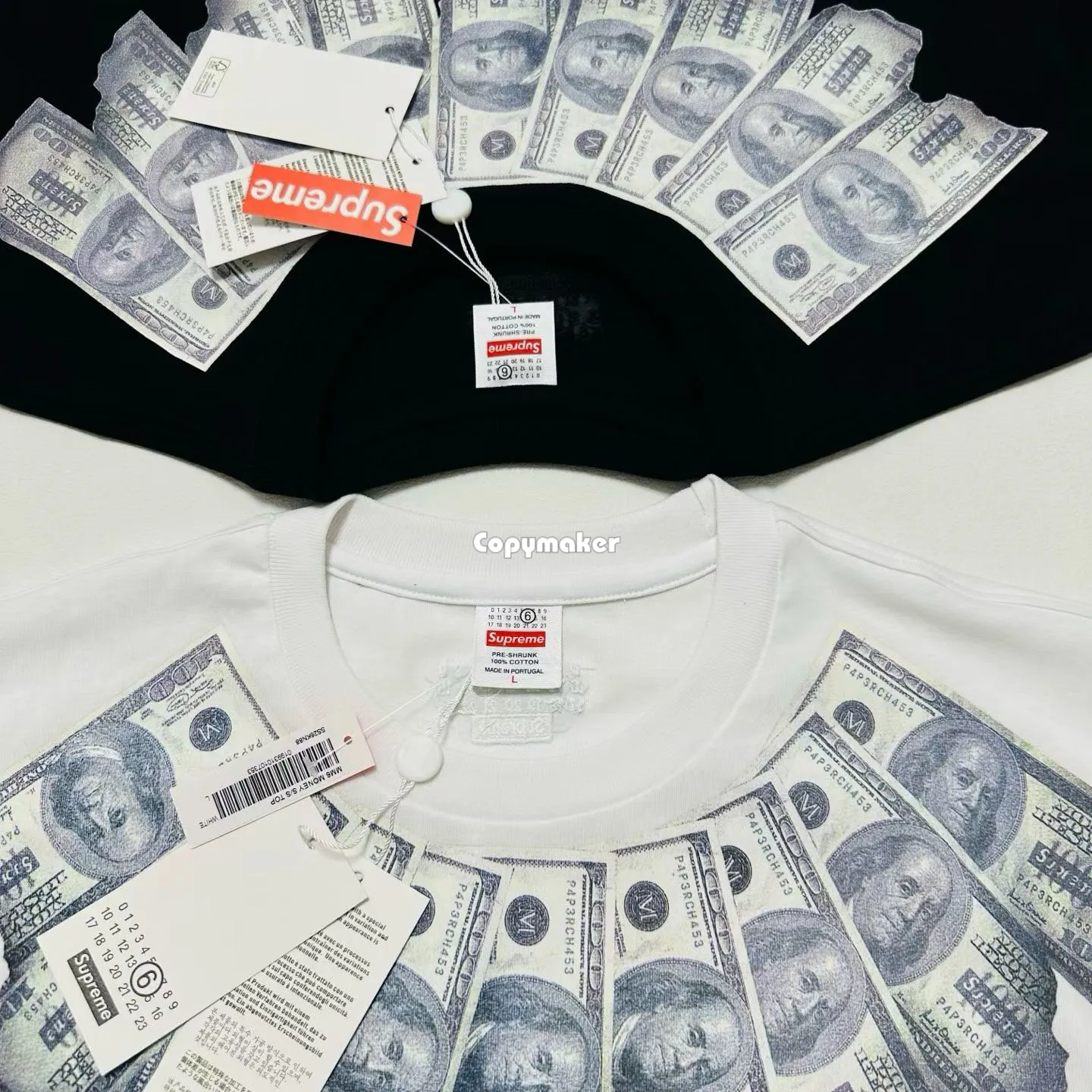 【預售】Sup × MM6 Maison Margiela SS26 WEEK4 聯名款 美金鈔票短袖T恤 黑/白 馬吉拉
