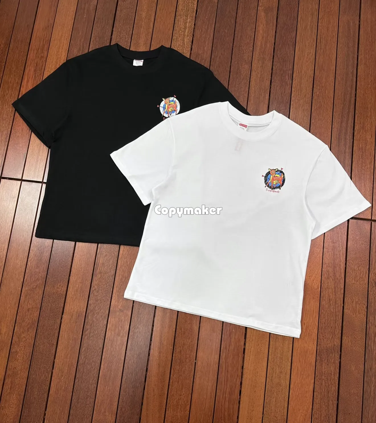 【預售】Sup SS22 WEEK 1 Deer Tee 小鹿斑比箭靶卡通 圖像印花 短袖T恤 黑/白