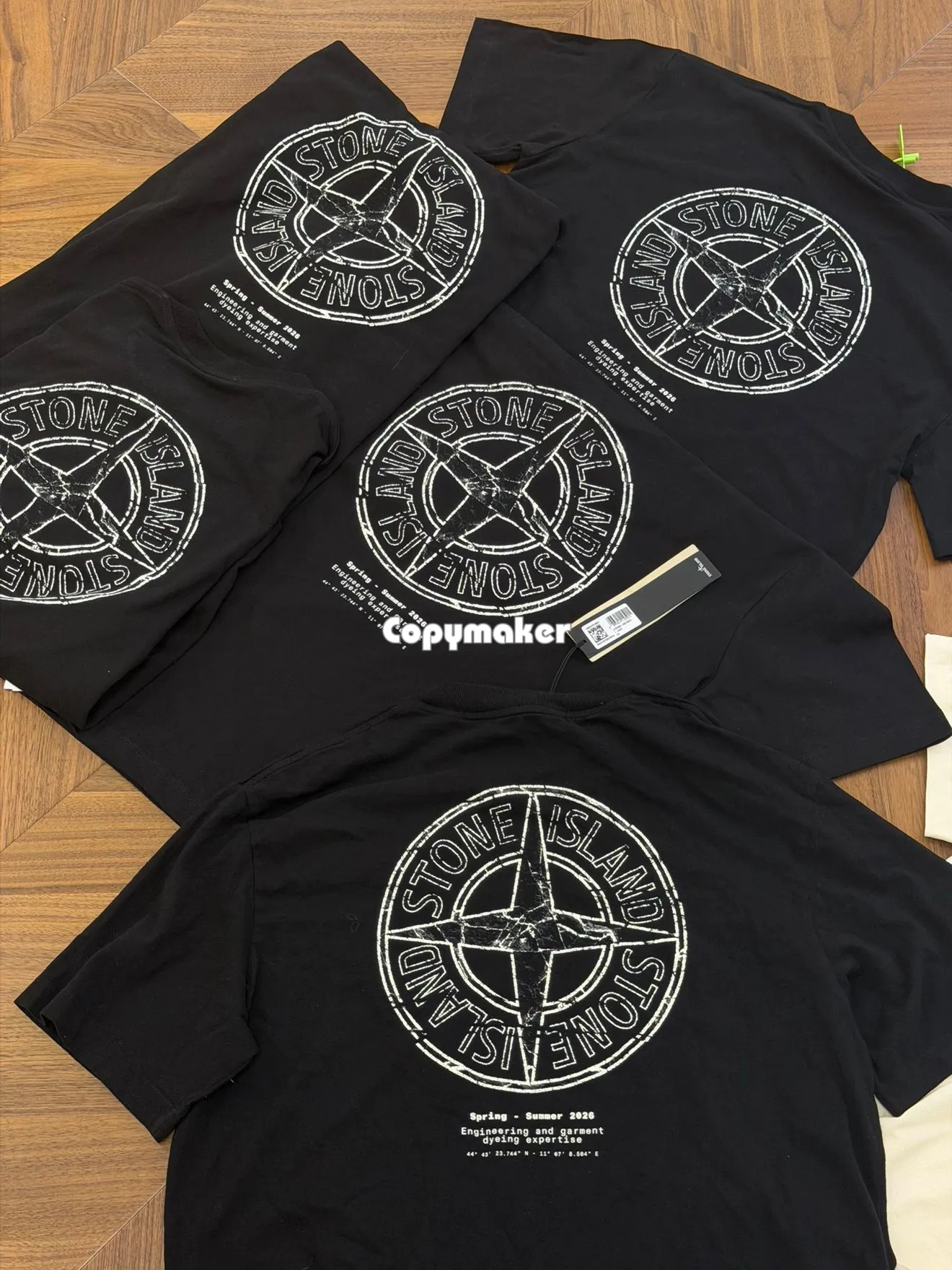 【預售】【過驗】STONE ISLAND 26SS 石頭島 胸口小字後背大羅盤印花 短袖T恤短袖 黑色/米色