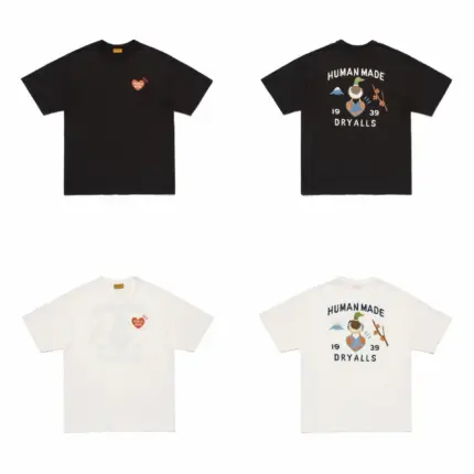 【預售】Human Made 26SS 胸前愛心 後背鴨子字母印花 竹節棉 短袖T恤 黑/白