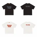 【預售】Human Made 26SS 胸前後背字母印花 竹節棉 短袖T恤 黑/白