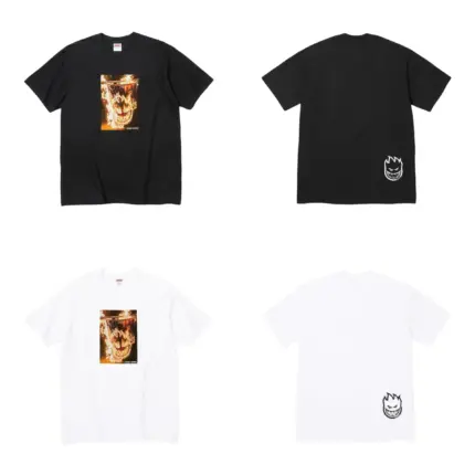 【預售】Sup Spitfire 聯名款 SS26 WEEK17 Flag Tee 笑臉火焰燃燒美國國旗 短袖T恤 黑/白