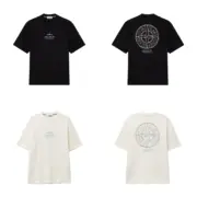 【預售】【過驗】STONE ISLAND 26SS  石頭島 胸口小字後背大羅盤印花 短袖T恤短袖 黑色/米色