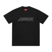 【預售】Sup SS26 WEEK8 Raised Script S/S Top 草寫logo刺繡 短袖T恤 黑/白：圖片 2