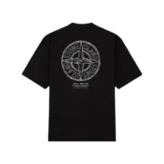 【預售】【過驗】STONE ISLAND 26SS  石頭島 胸口小字後背大羅盤印花 短袖T恤短袖 黑色/米色：圖片 3
