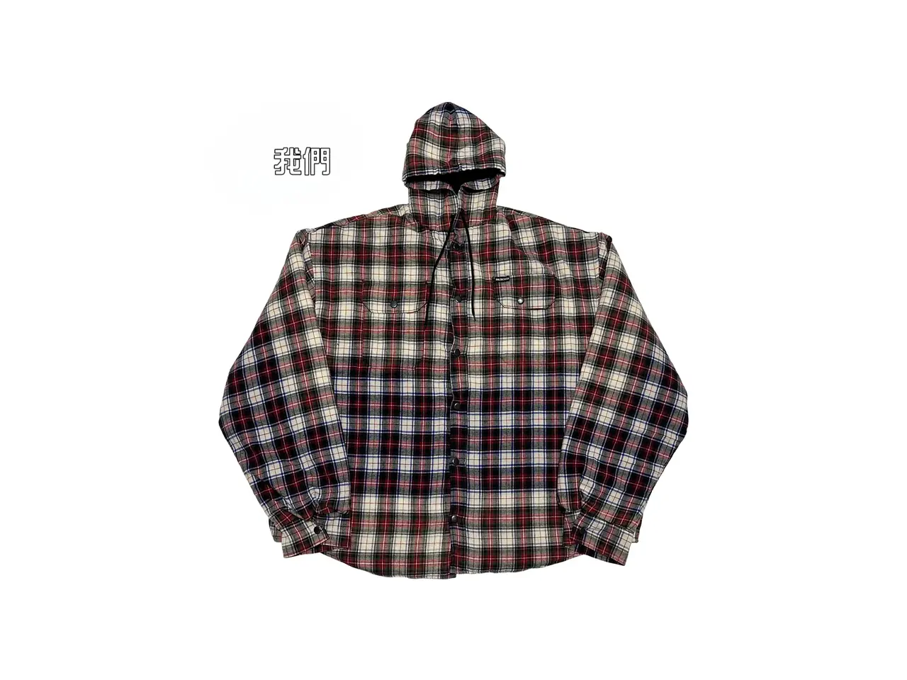 巴黎 BLC 23SS 拼色水洗格紋 法蘭絨 棉服 外套 夾克