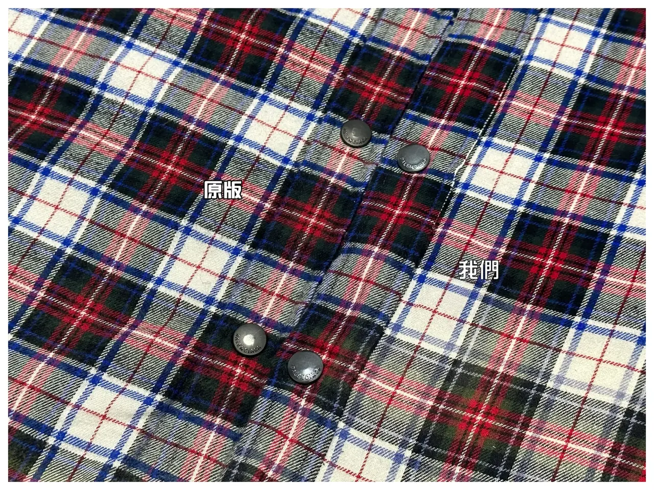 巴黎 BLC 23SS 拼色水洗格紋 法蘭絨 棉服 外套 夾克