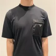 PRA 24SS Re-Nylon and jersey T-shirt 再生尼龍 拼接口袋 三角標鐵牌 短袖T恤：圖片 8