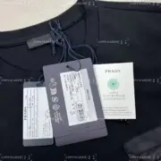PRA 24SS Re-Nylon and jersey T-shirt 再生尼龍 拼接口袋 三角標鐵牌 短袖T恤：圖片 12