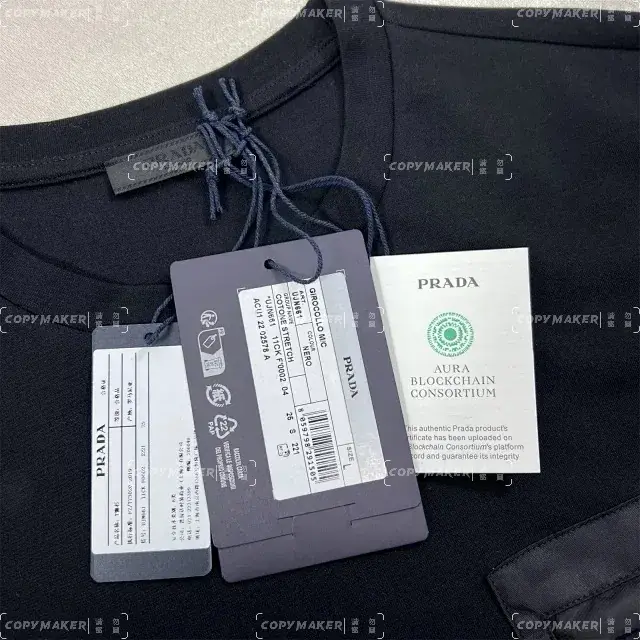 PRA 24SS Re-Nylon and jersey T-shirt 再生尼龍 拼接口袋 三角標鐵牌 短袖T恤
