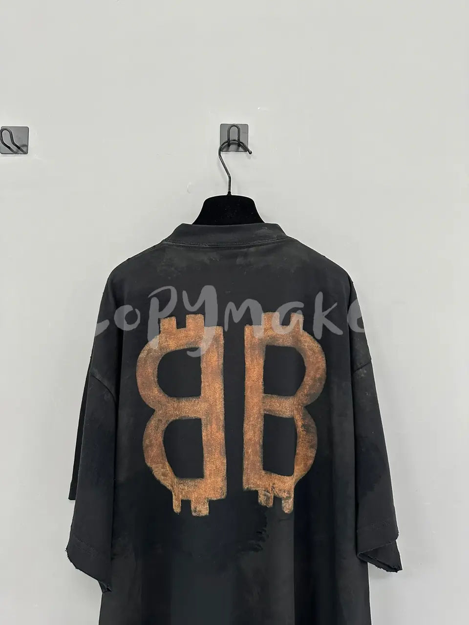 【現貨】巴黎 BLC 23SS 雙B 比特幣 泥染水洗作舊破壞 短袖 T恤